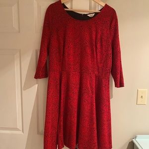 ModCloth Elegant Red Paisley Dress